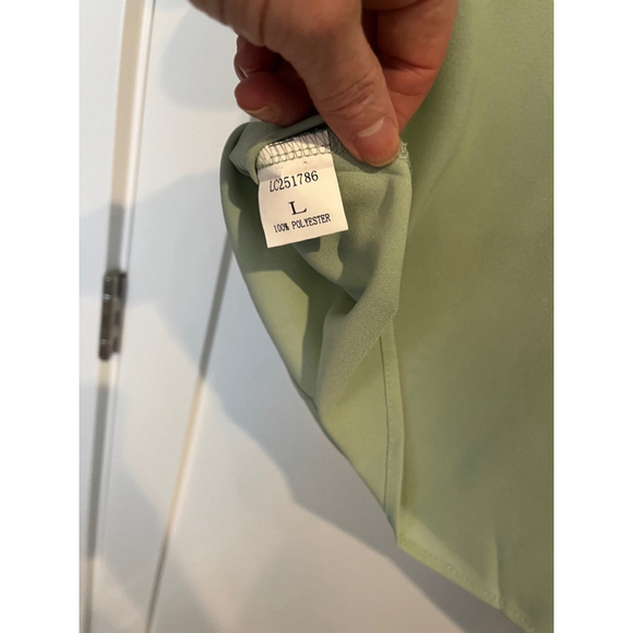 Bell Sleeve Sage Green Blouse L - Picture 5 of 5